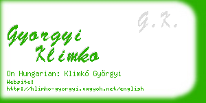 gyorgyi klimko business card
